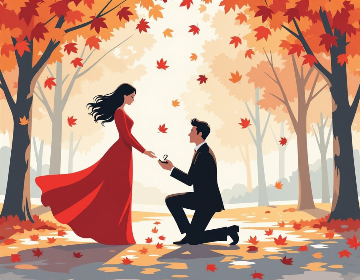 Autumn Proposal in Neo-Impressionist Style