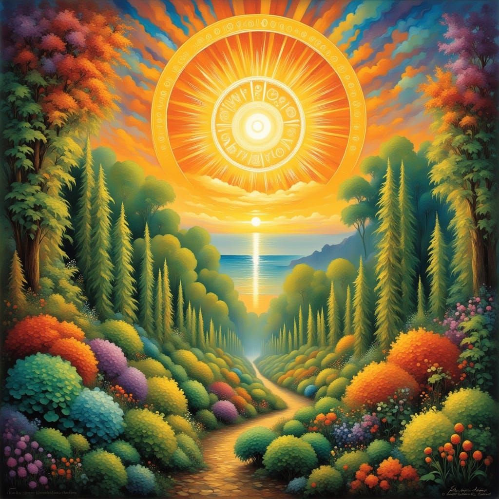 <lora:GatsbyFlux:1.0> <lora:Archetypal Images:1.0> A lush ve...