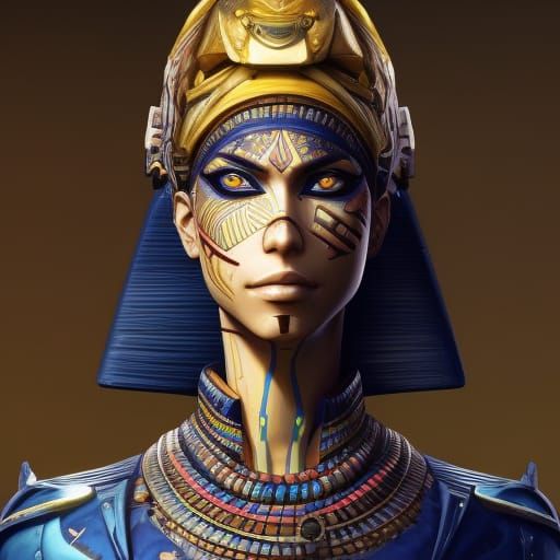 Borderlands Anime Pharaoh Portrait with Egyptian Background