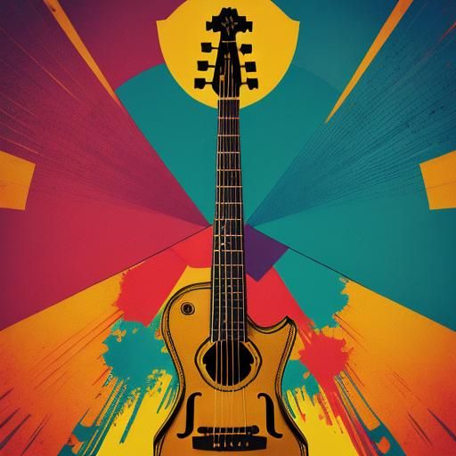 Geometric Bauhaus Pop Art of Musical Instruments