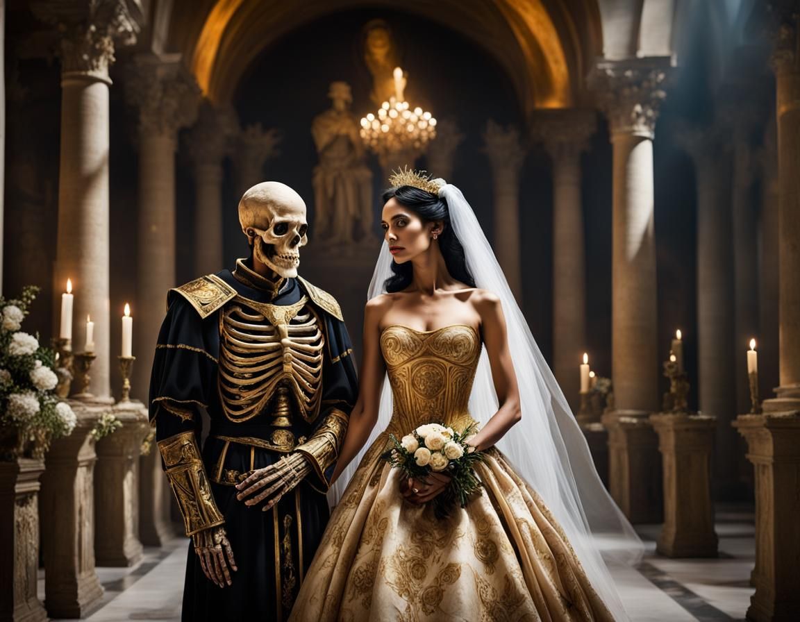 Golden Skeleton's Surreal Castle Wedding