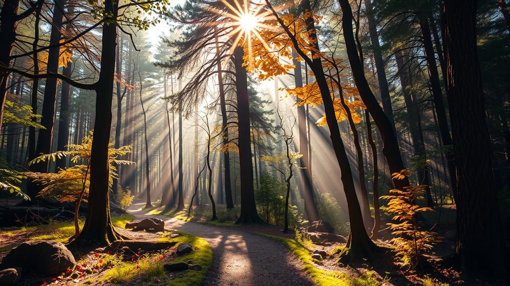 Psychedelic Forest Trail in Surrealist Style