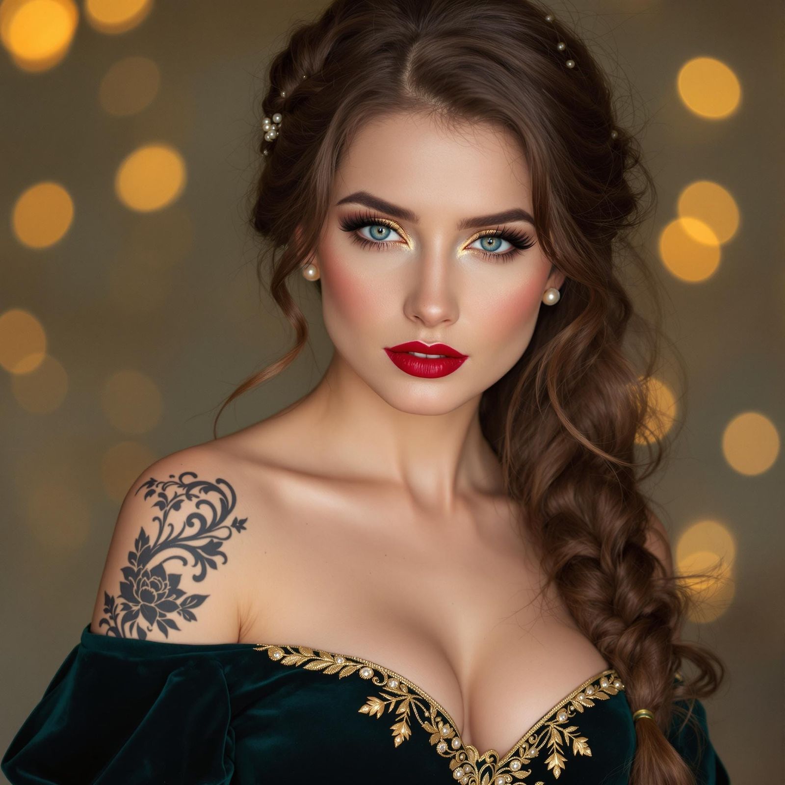 Elegant Portrait in a Dreamy Velvet Gown