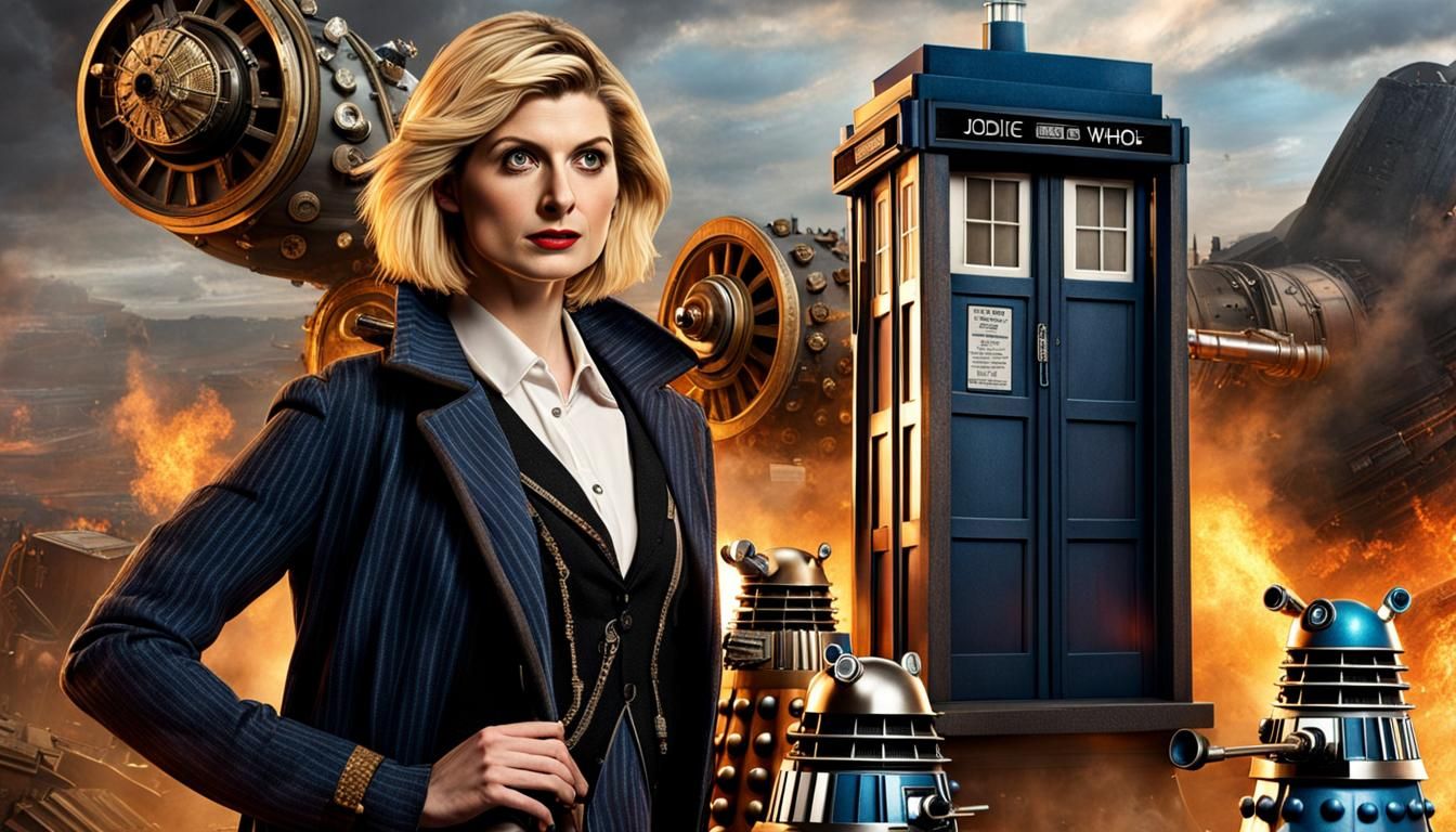 Doctor Who and Steampunk Daleks in 3D