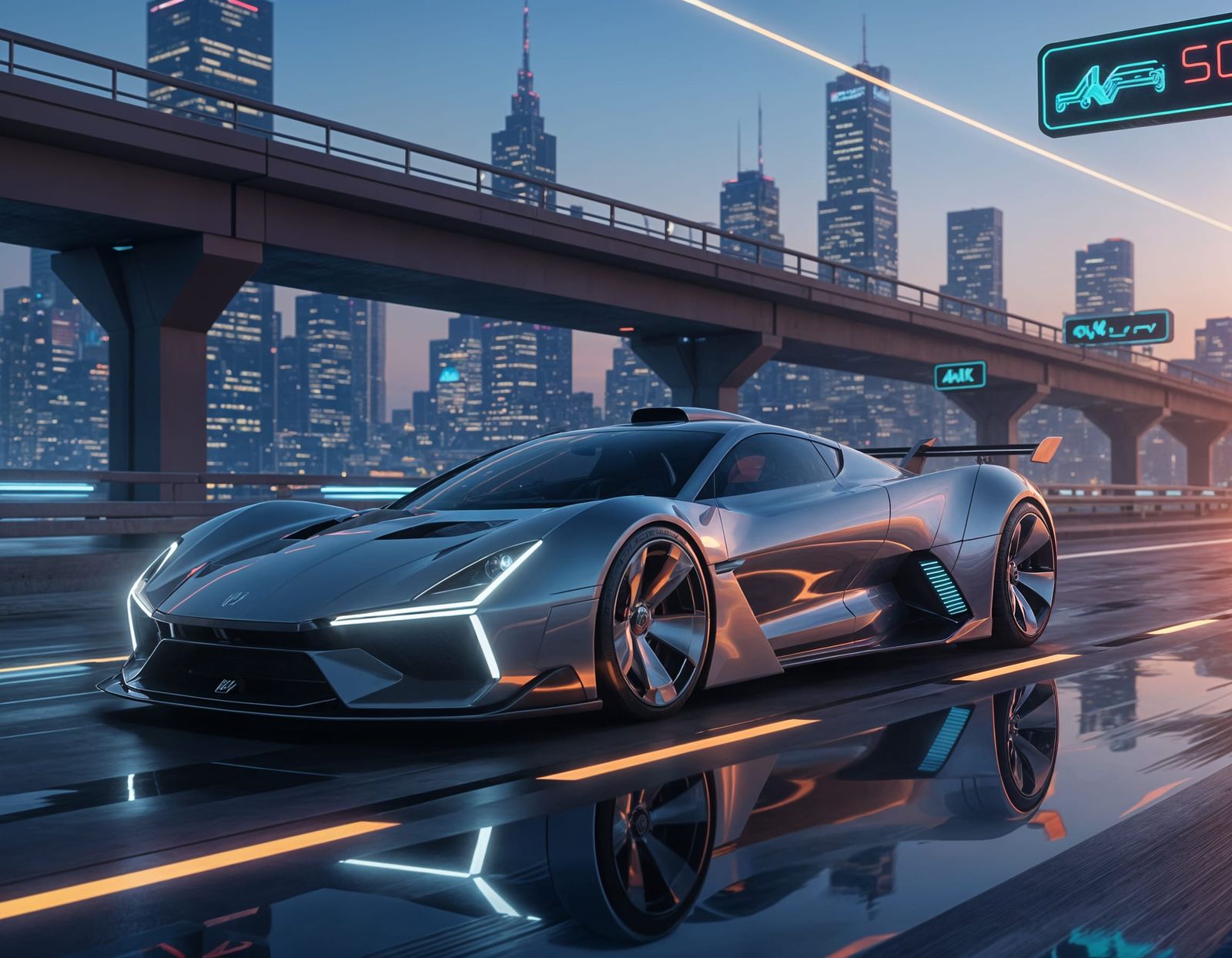 Futuristic Hovering Supercar in Unreal Engine 5 Style