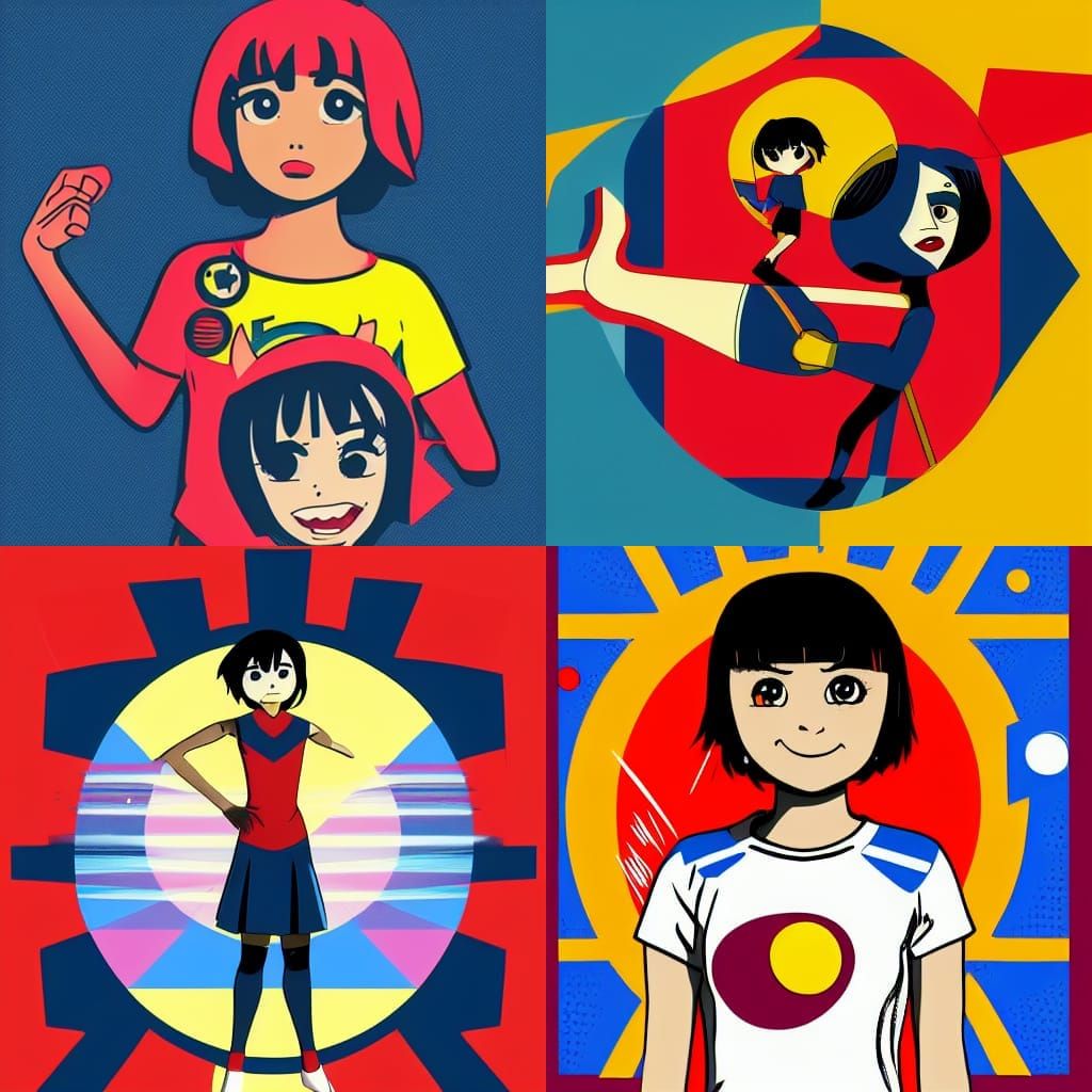 Peni Parker in Geometric Pop Art Style