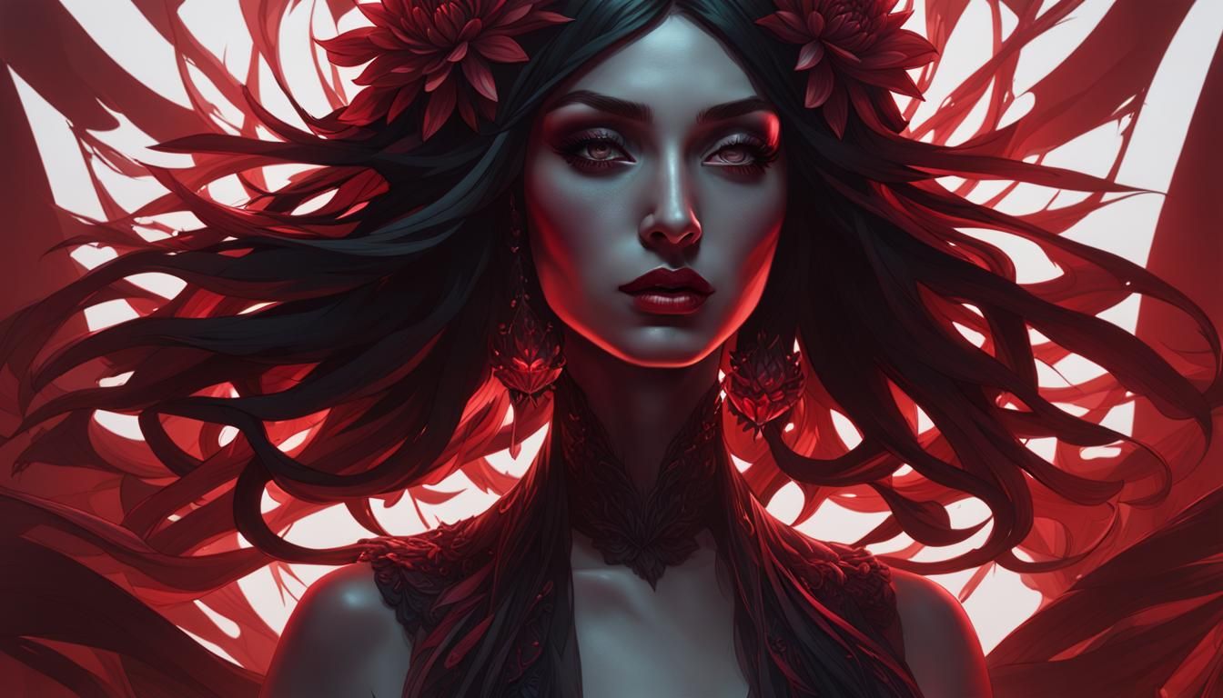 Crystal Dahlia Portrait in Hyperdetailed Style