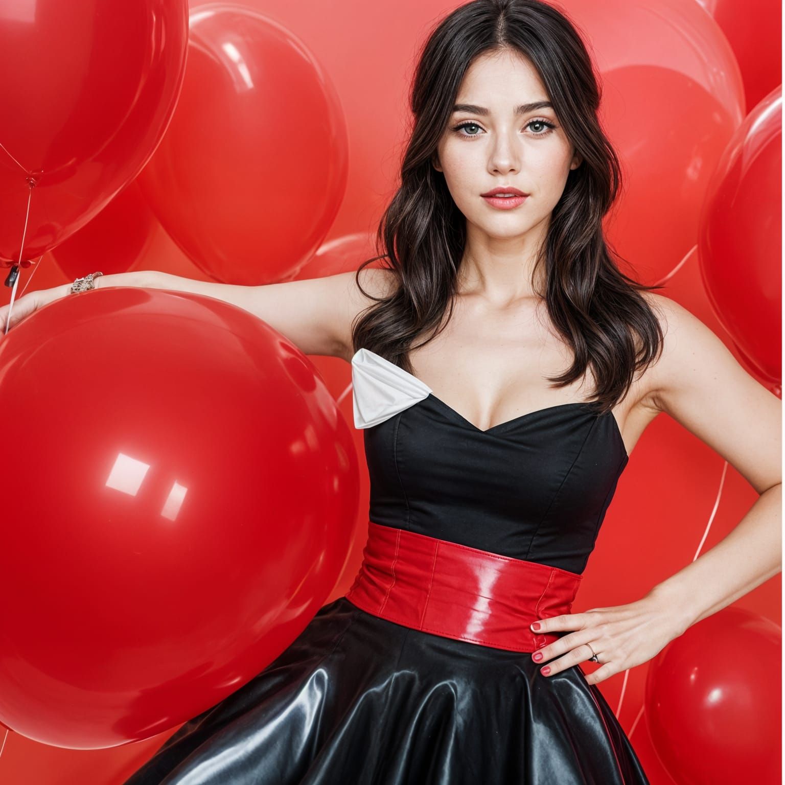 Elegant Woman with Balloon Portrait