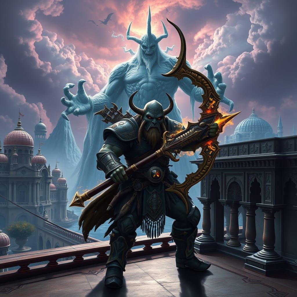 Orc Hunter in Ottoman Armor on Topkapi Palace Terrace