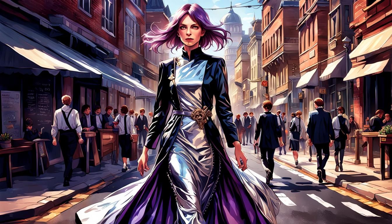 Glamorous Teacher Portrait in Fantasy Art Style