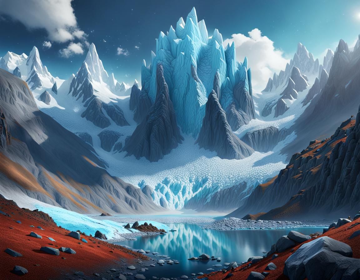 Save Glaciers: Detailed Matte Painting of Earth