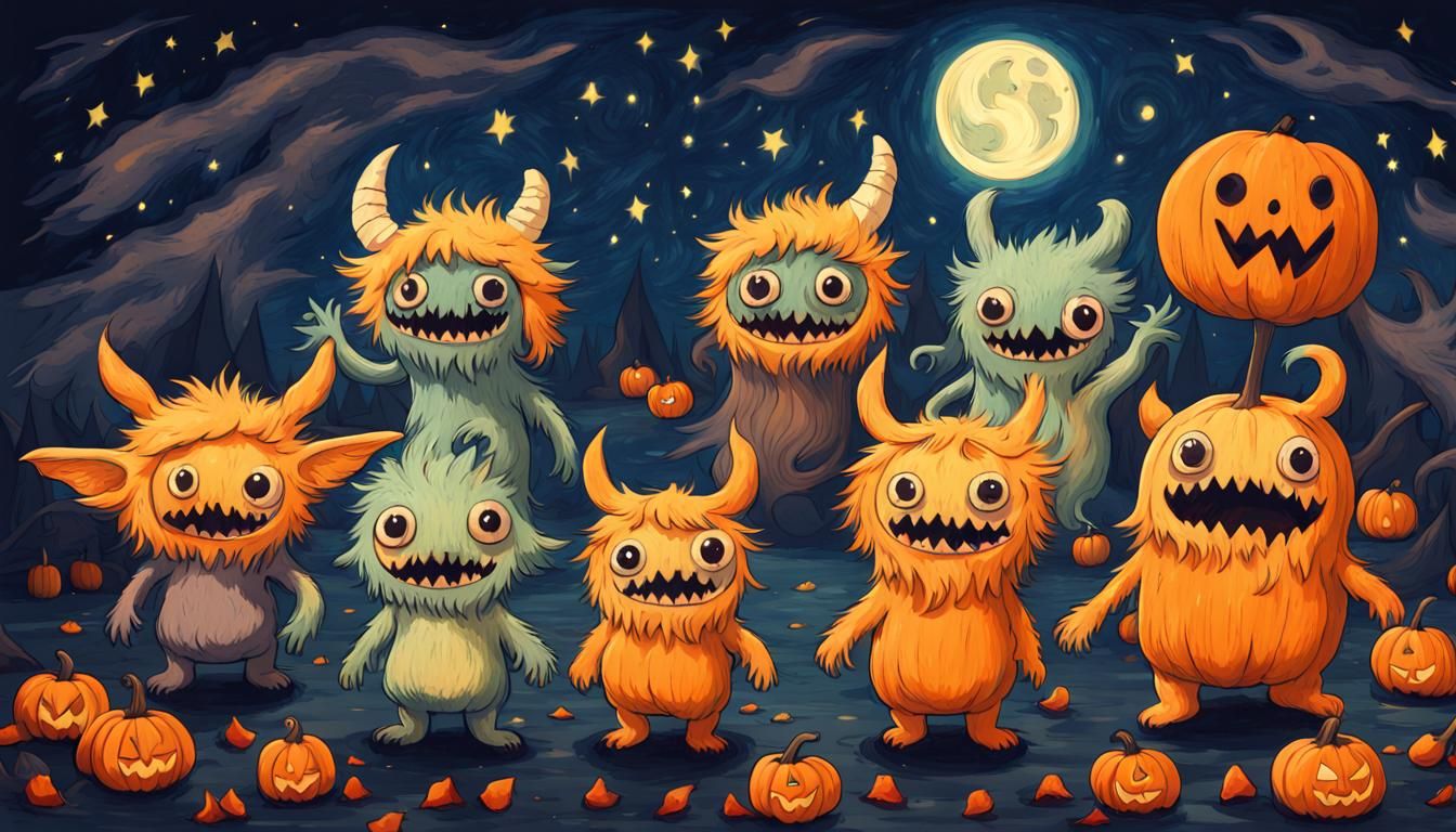Cute Monsters Trick or Treat: A Ghibli-esque Halloween