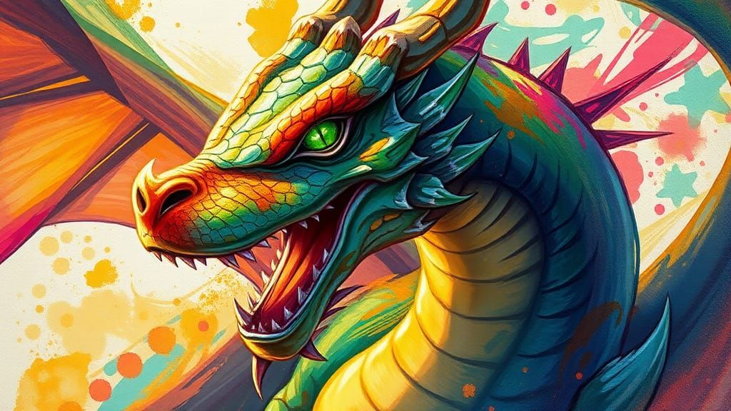Radiant Dragon in Expressive Digital Illustration