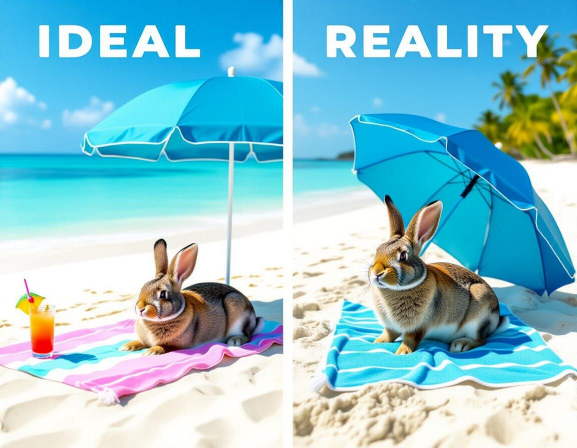 Dream Beach vs Reality: A Rabbit's Tale