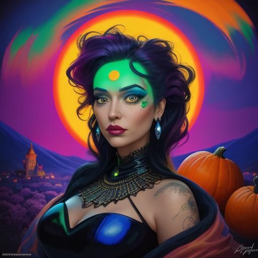 Retro Pop Art Witch Casting Spells