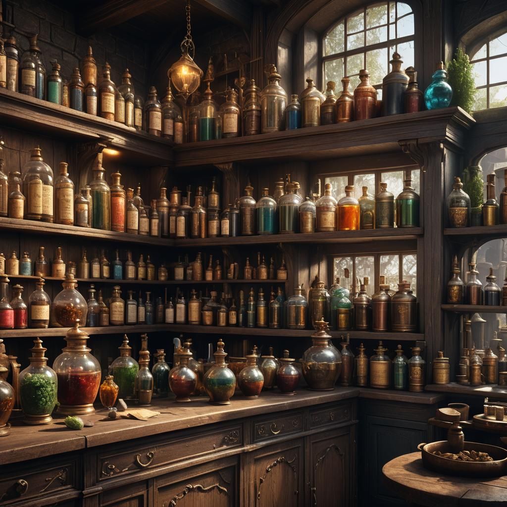 Fantastical Apothecary Shop Concept Art