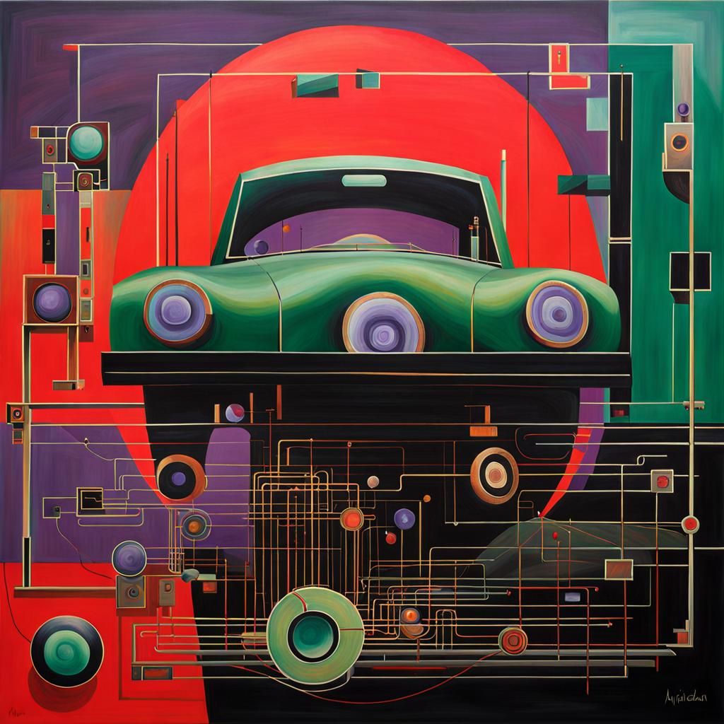 Surreal Painting of Technological Momentum
