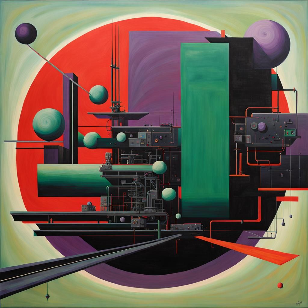 Surreal Painting of Technological Momentum