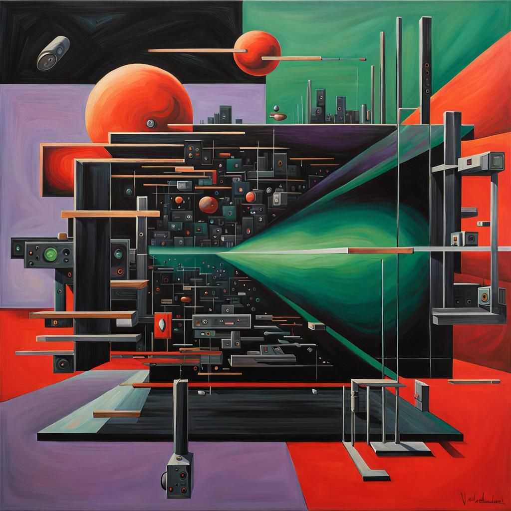 Surreal Painting of Technological Momentum