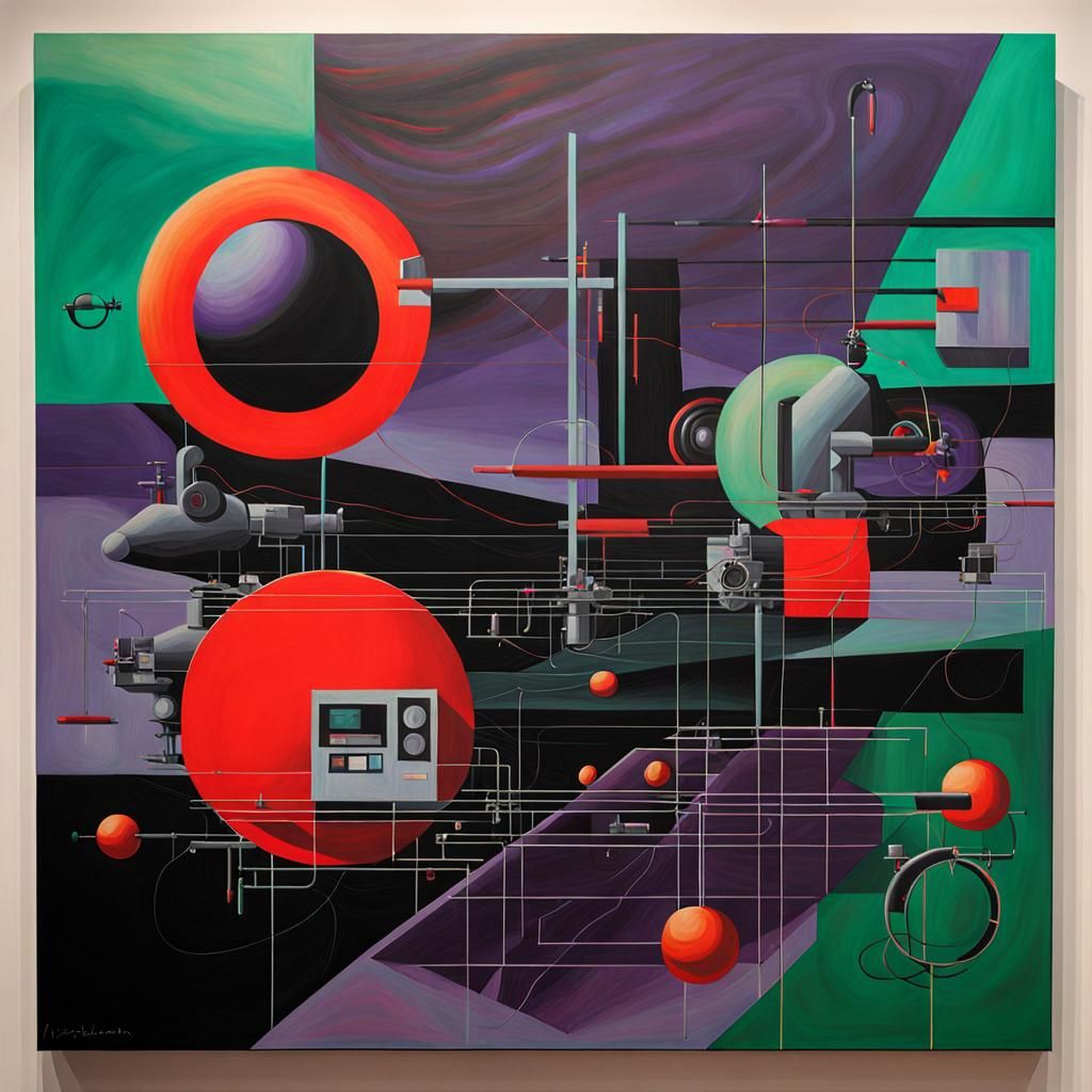 Surreal Painting of Technological Momentum
