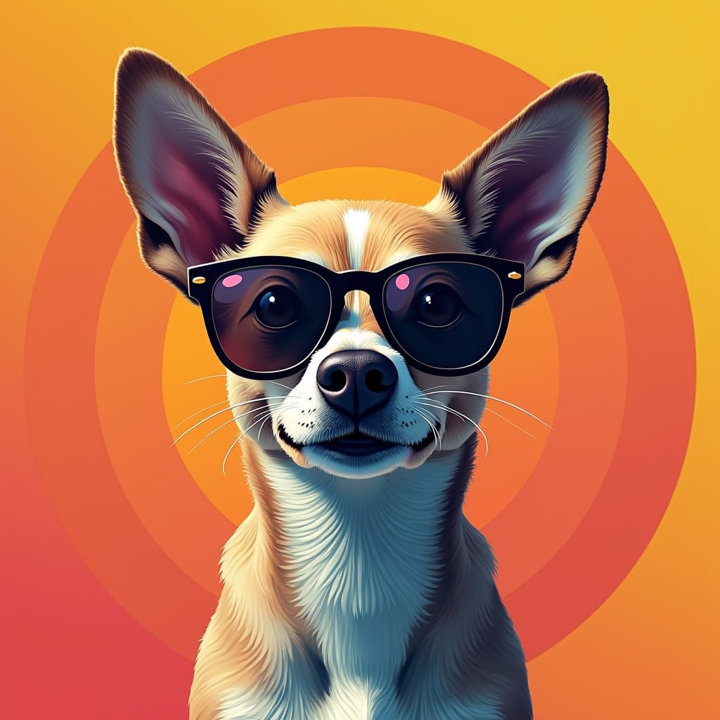 Dog in Shades: Pop Art Screen Print