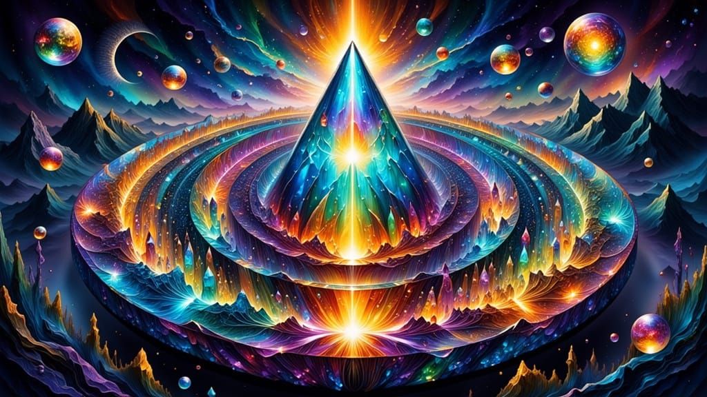 Kaleidoscopic Crystal Mandala in Hyperrealistic Style