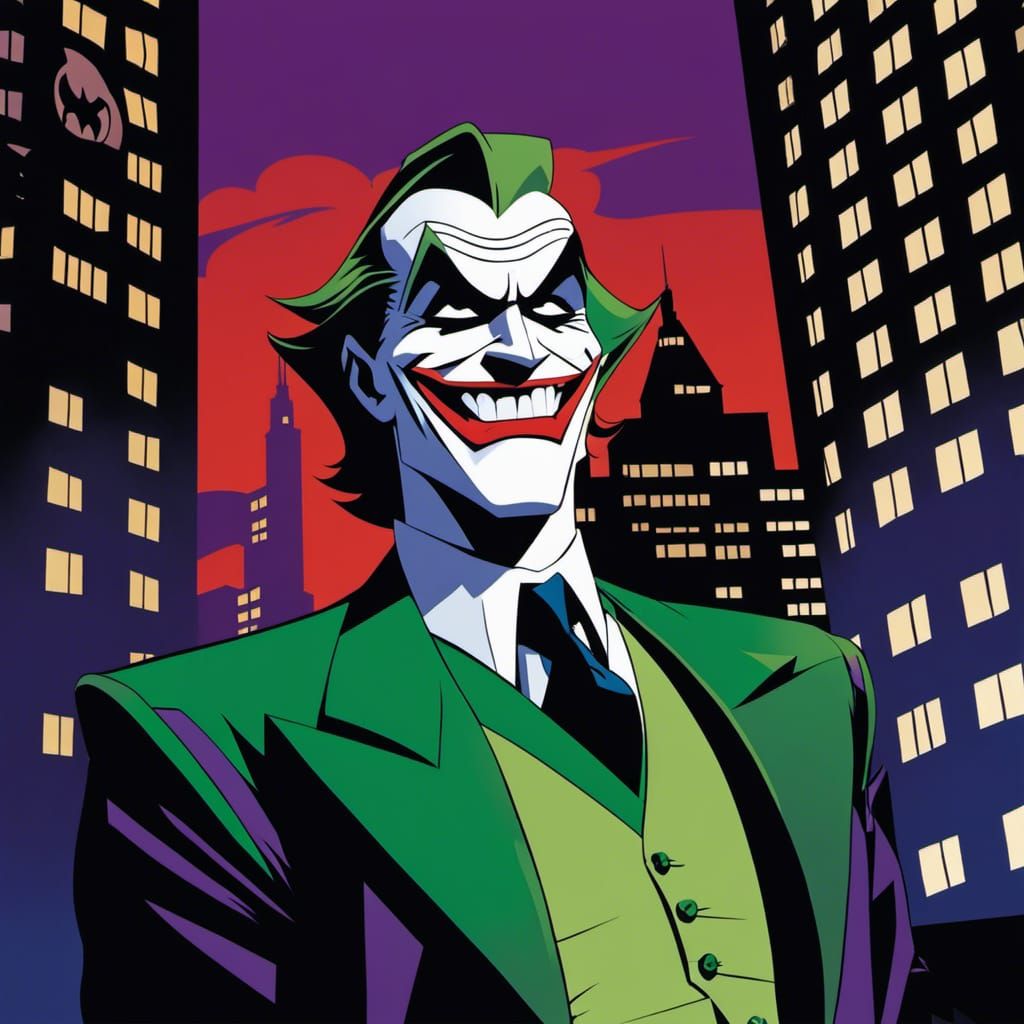 The Joker Retro Portrait in Film Noir Style