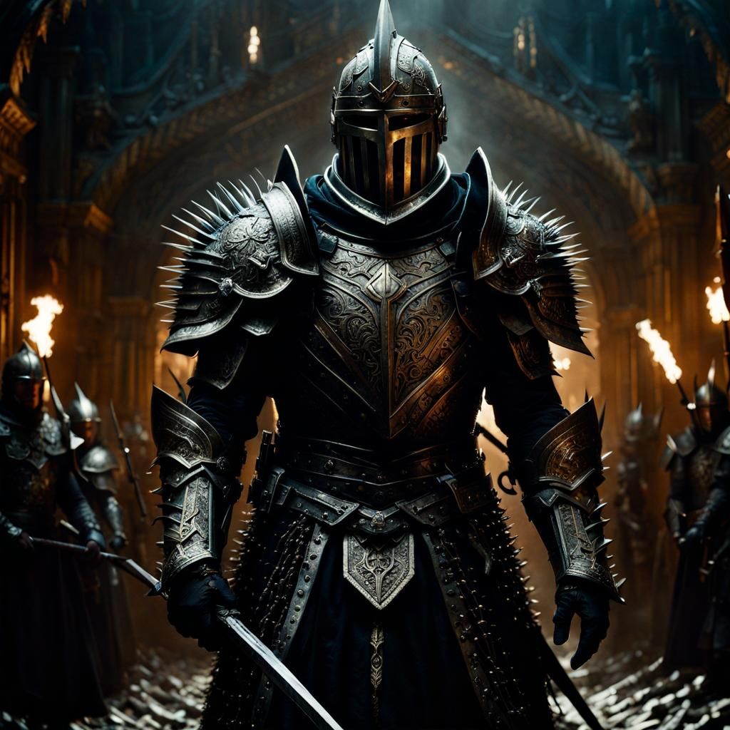 Chaos Knight in Intricate Armor, Dark Fantasy Art