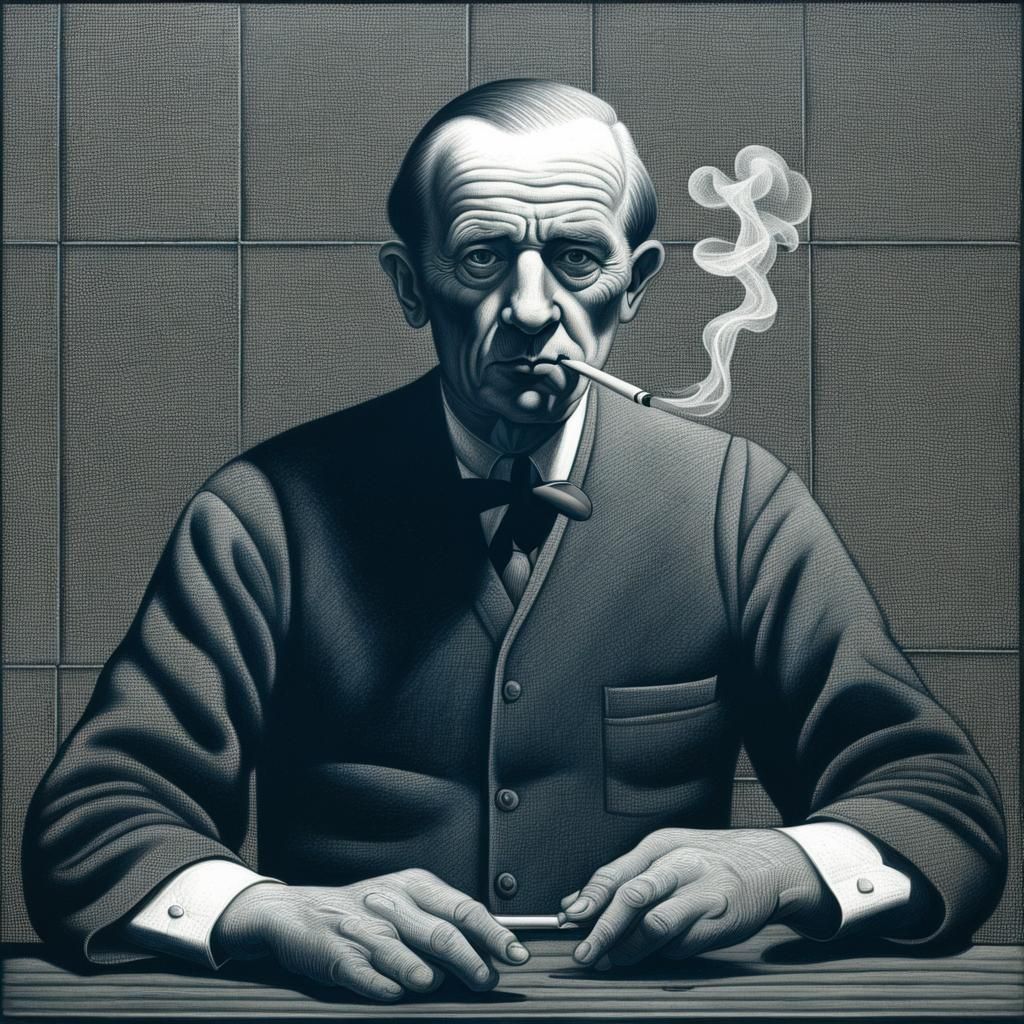 Hashish Smoker in Social Realist Style