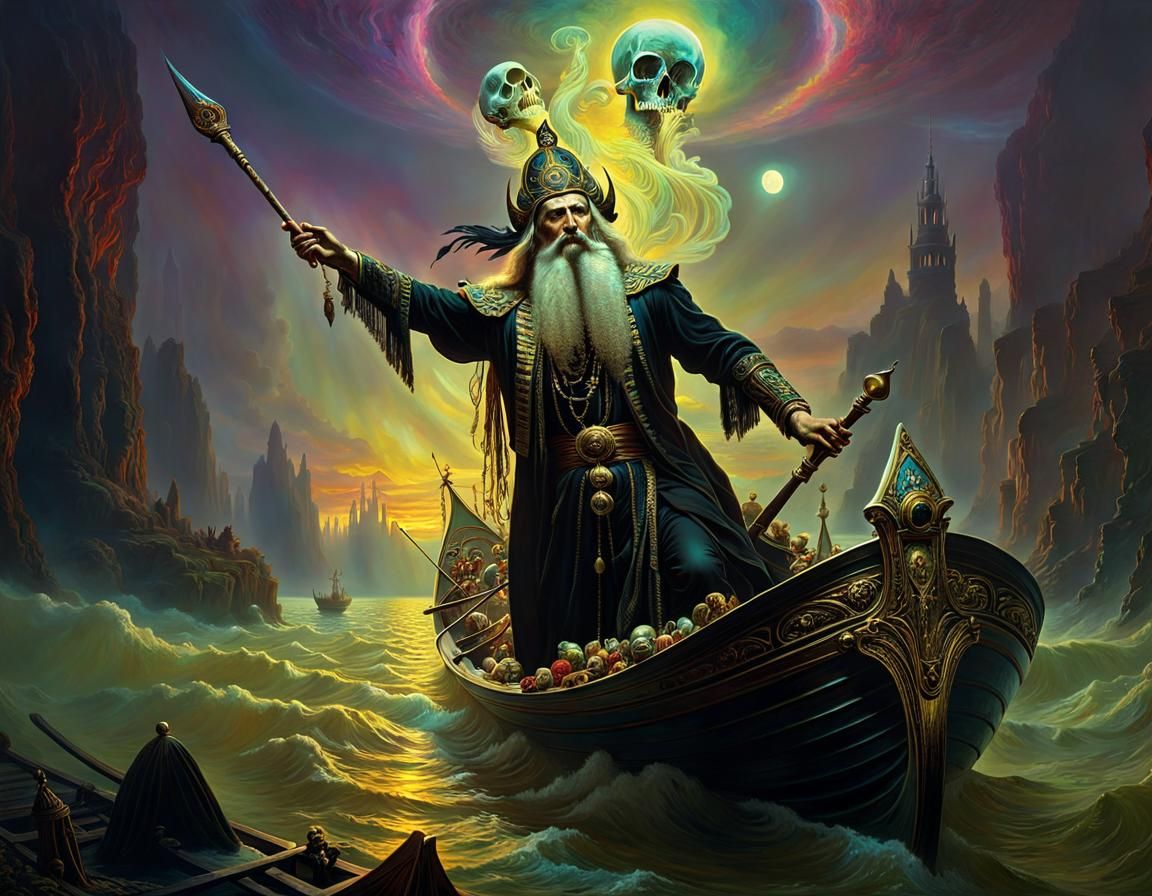 Charon's Styx Crossing: Surreal Psychedelic Masterpiece