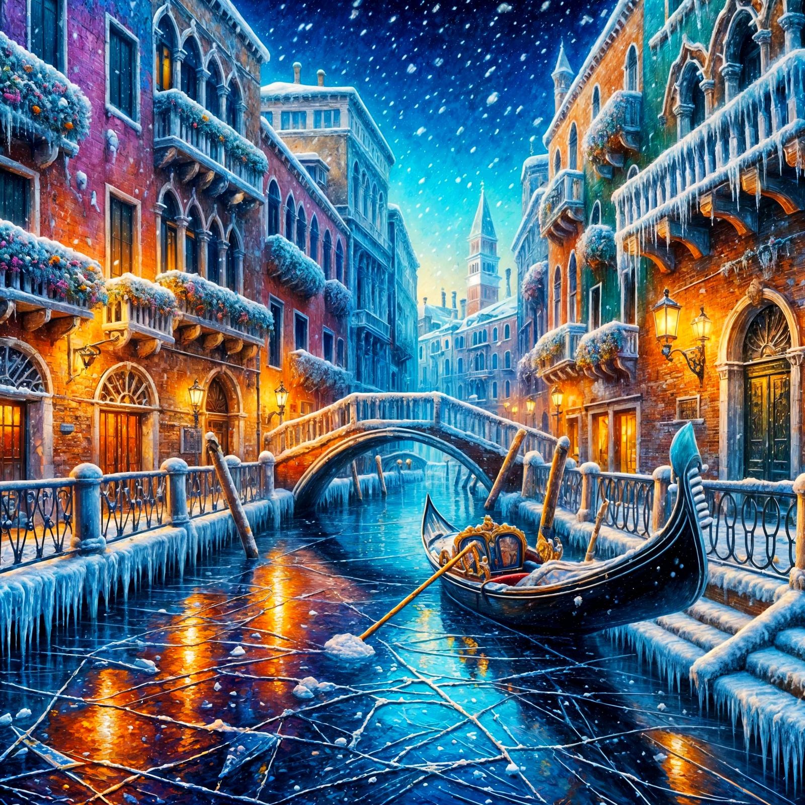 Frozen Gondola of Venice