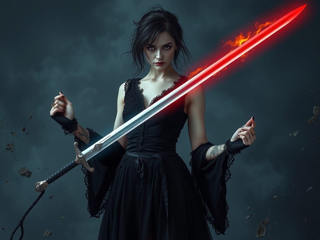 Gothic Duelist with Elemental Swords