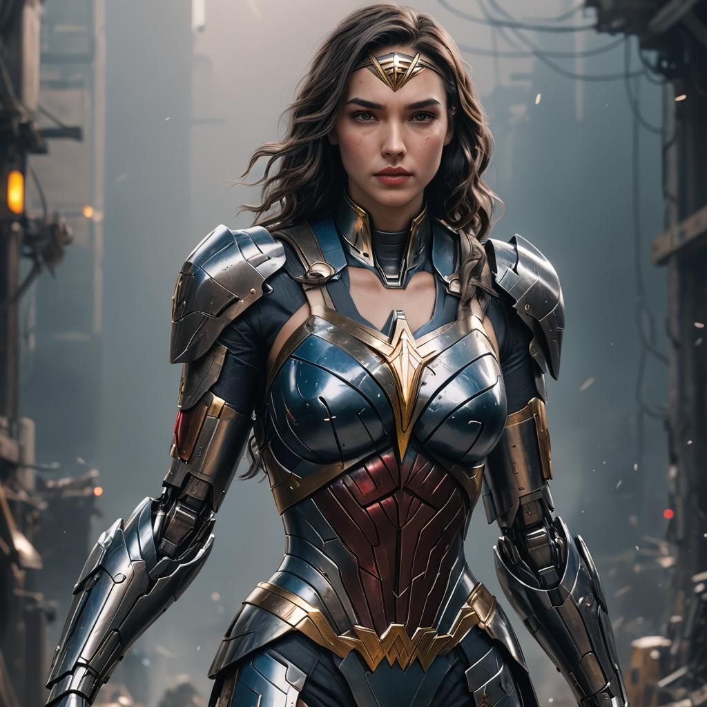 Wonder Woman Robot in Anime Style