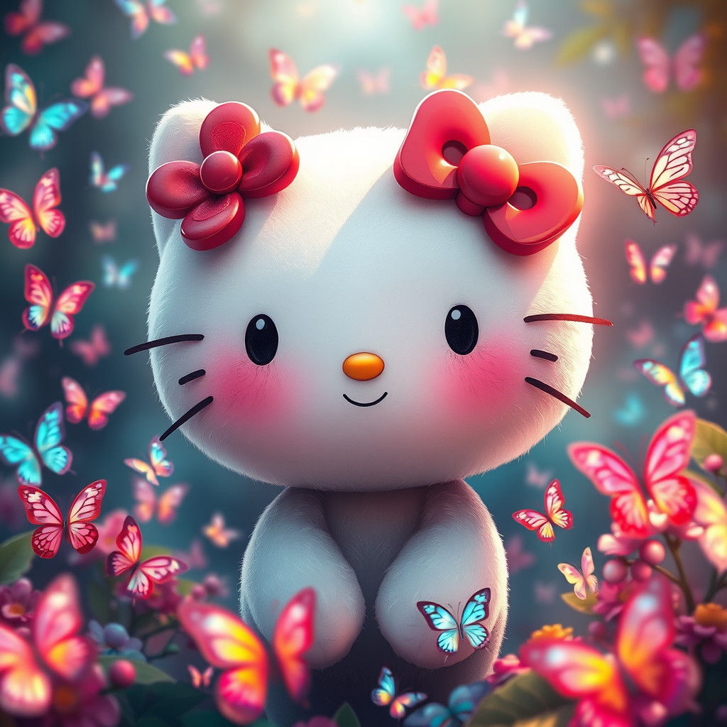 Hello Kitty in a Butterfly Wonderland