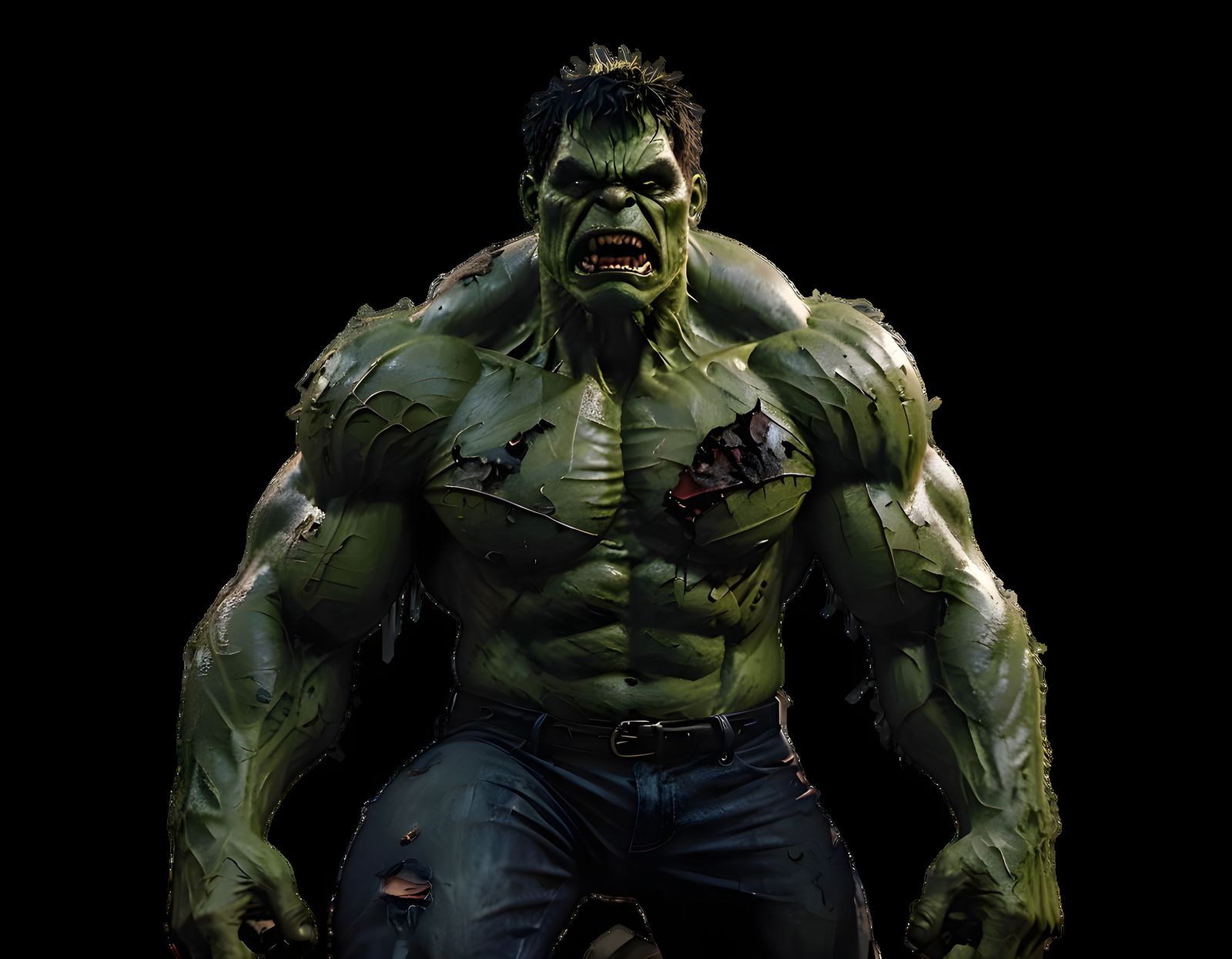 Zombie Hulk in Ruined Cityscape: Cinematic Portrait