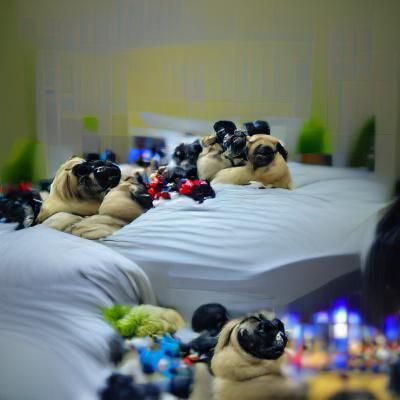 Pugs on a Bed: Professional Photography