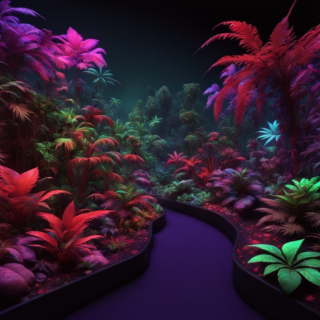 Razzmazz Tropical Jungle Paradise at Night