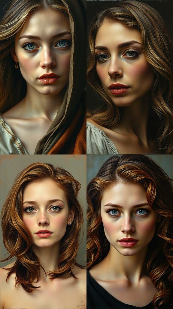 Serene Woman Portrait Painting Showcasing Artistic Growth