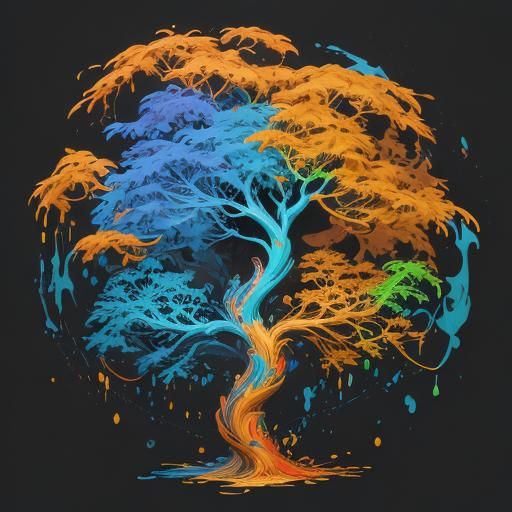 Magical Humanoid Tree in Fantasy Expressionism