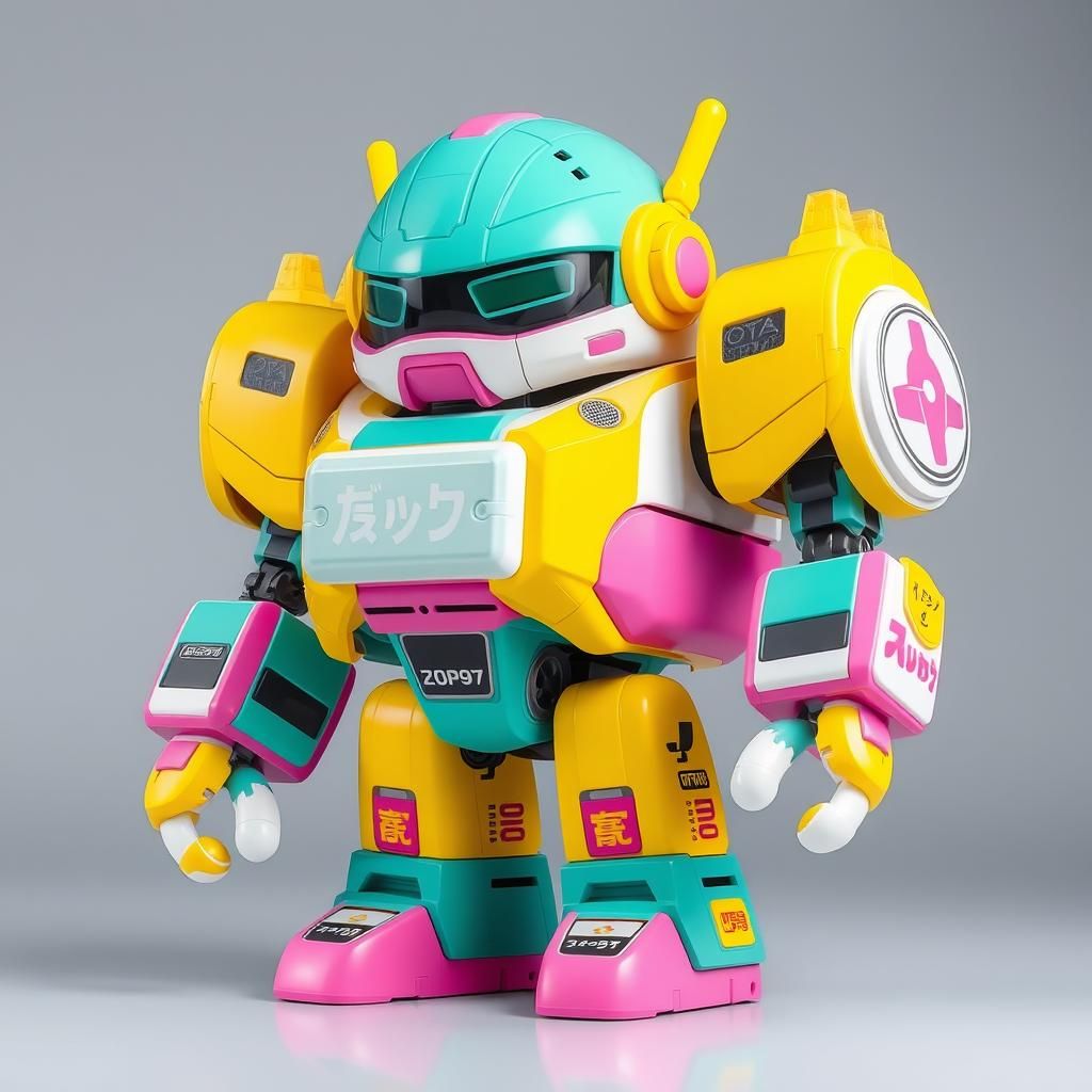 Robot in Wipeout 2097 Style with Japanese Logos