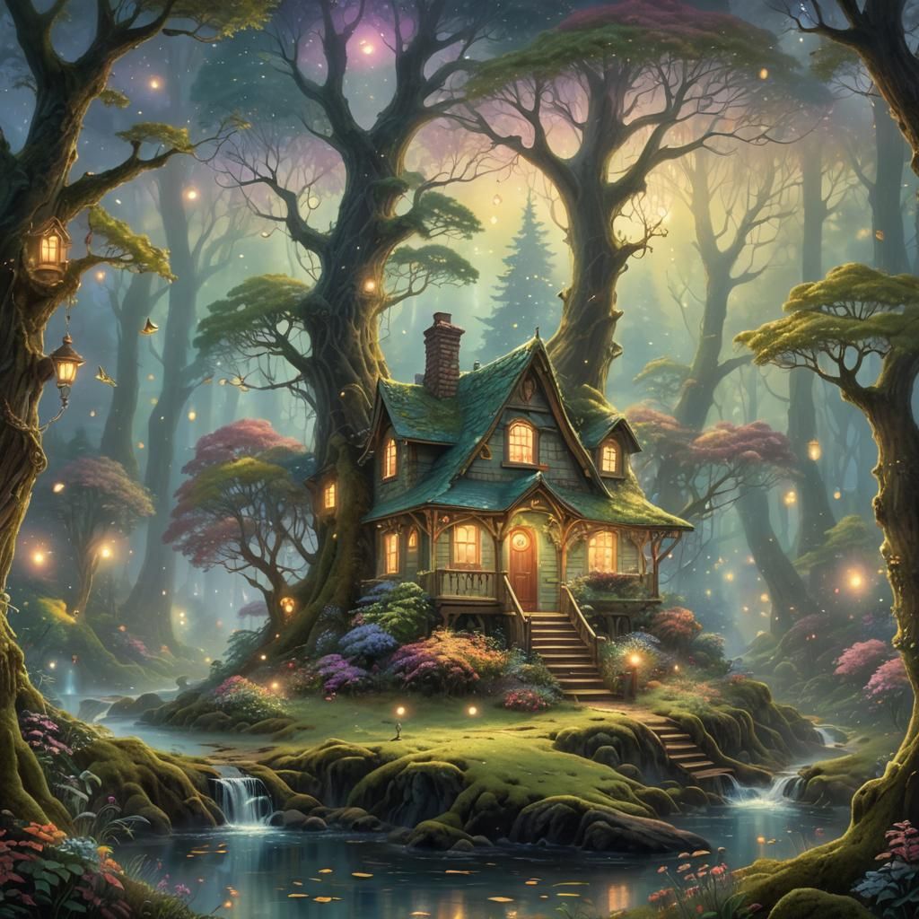 Enchanted Forest Home on Distant Planet