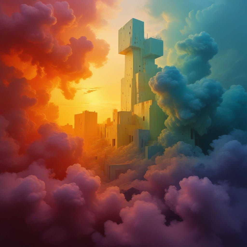 Surrealist Cityscapes in Geometric Abstraction