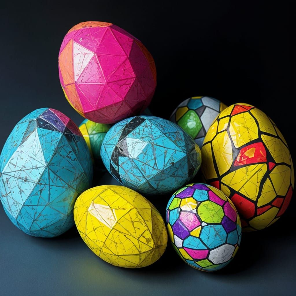 Vibrant Abstract Egg Sculptures
