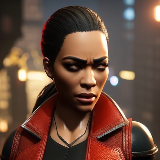 Hyperrealistic Female Boxer in Splash Art Style