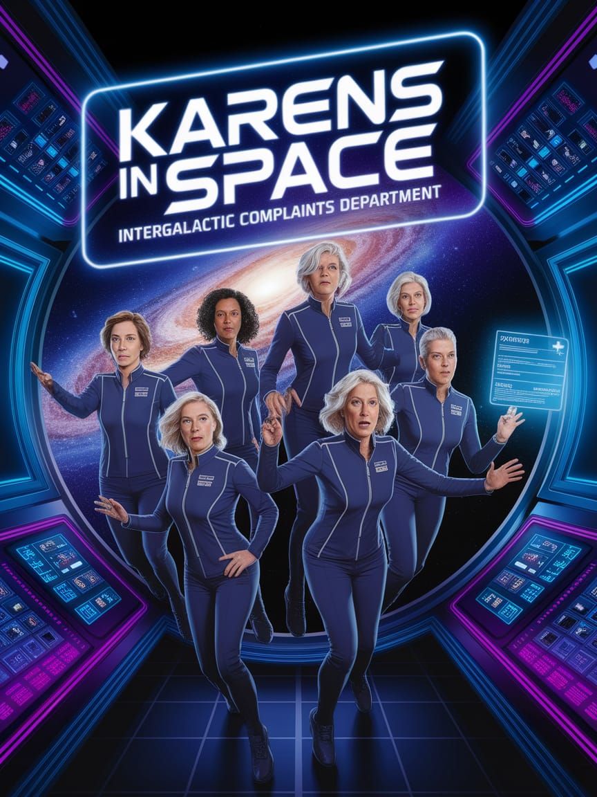 Karens in Space: Intergalactic Complaints Department Poster