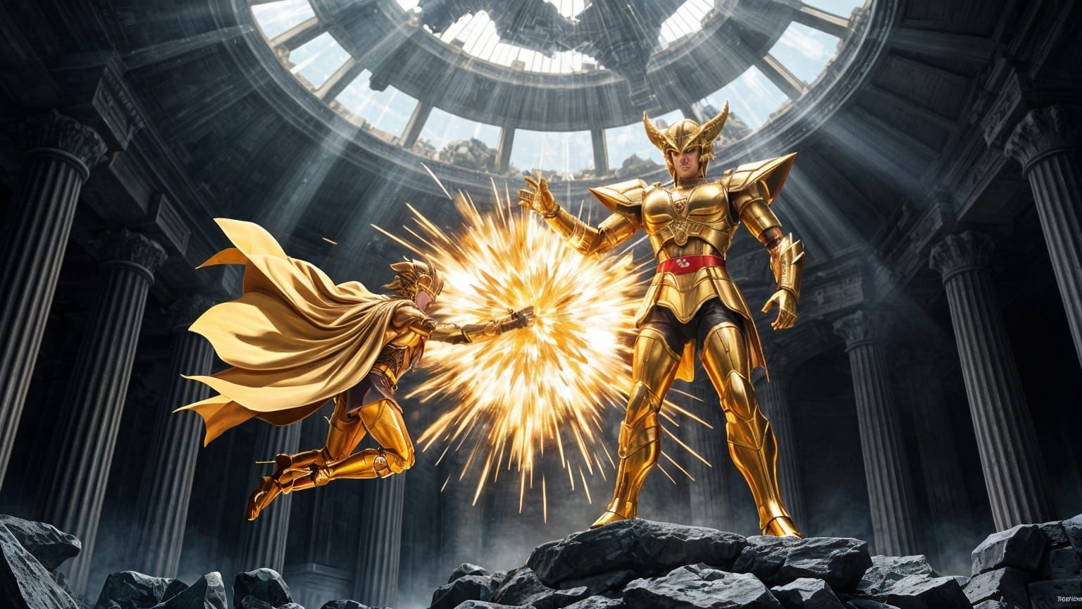 Epic Saint Seiya Battle in Golden Armor