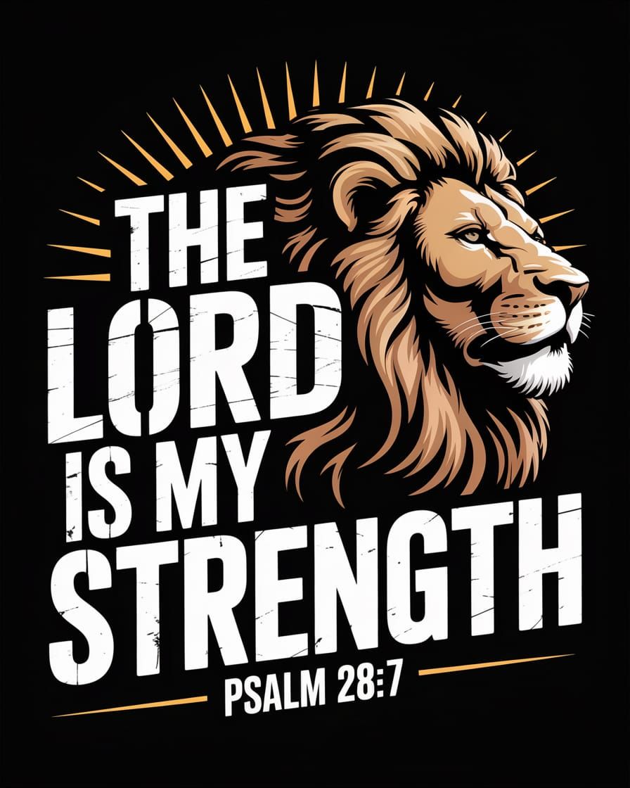Inspirational Christian T-Shirt with Lion Design