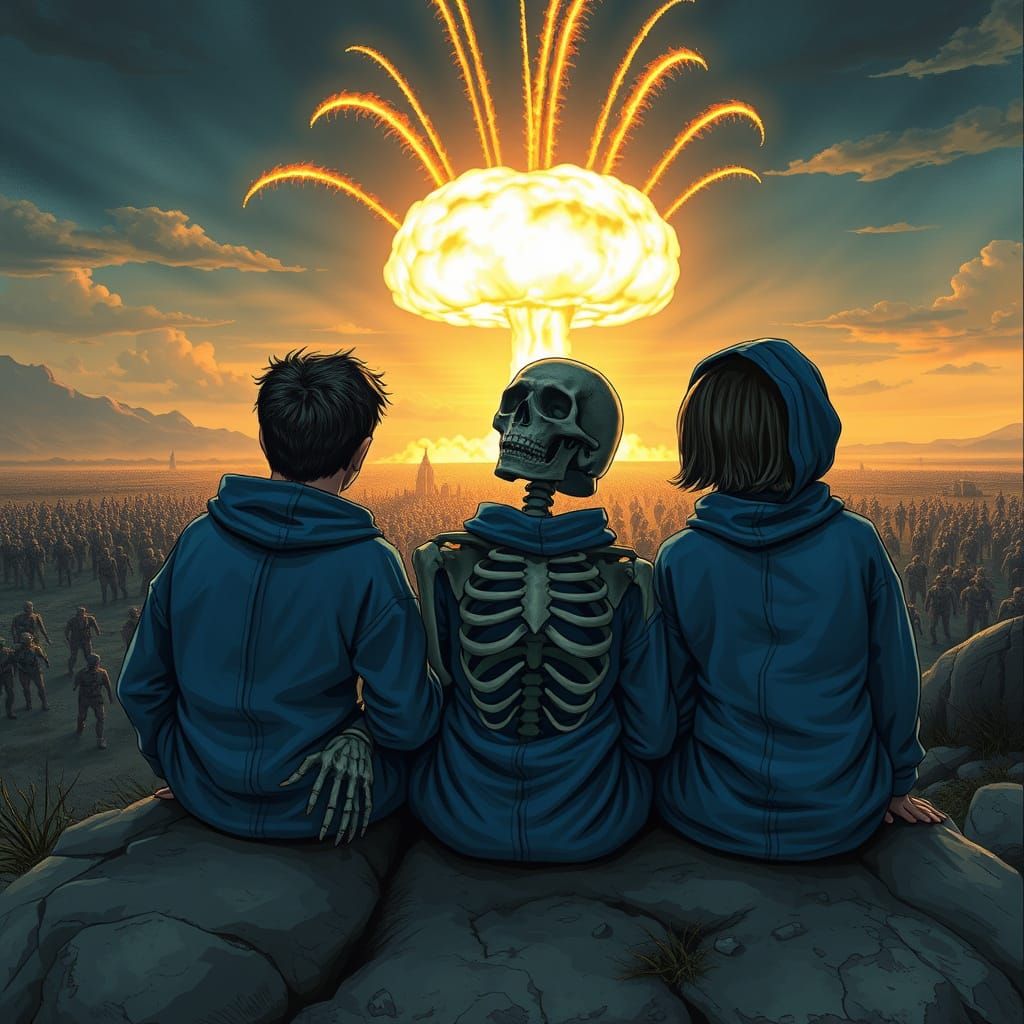 Vault Survivors Gaze at Nuclear Fireworks in Gritty Post-Apo...