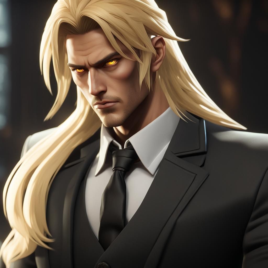 Handsome Mafia Boss in 3D Anime Style