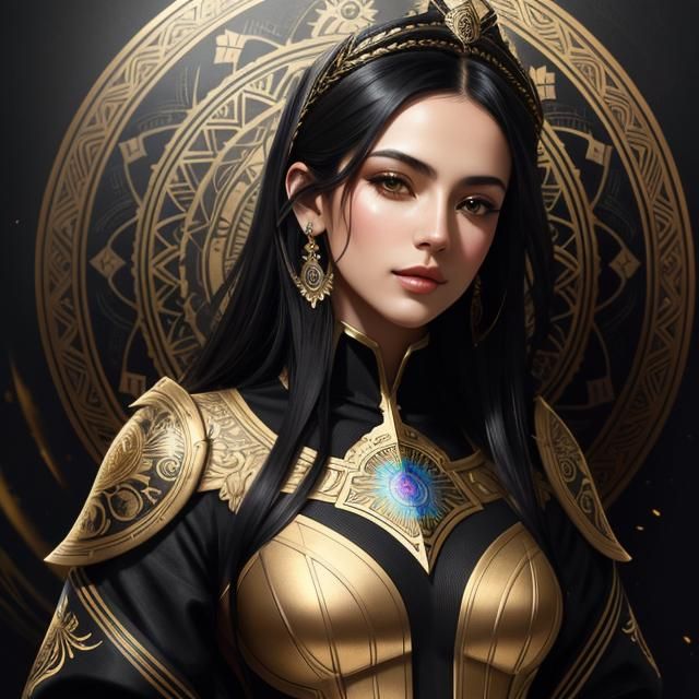 Striking Neovictorian Portrait with Zentangle Elements